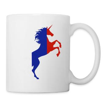 Einhorn Russland Flagge TShirt Magisches Einhorn Russisch - Tasse - Weiß - Rechts