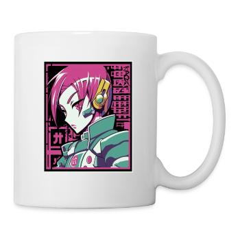 Cyber World: Punk Anime Sci-Fi Girl - Mug - white - Right