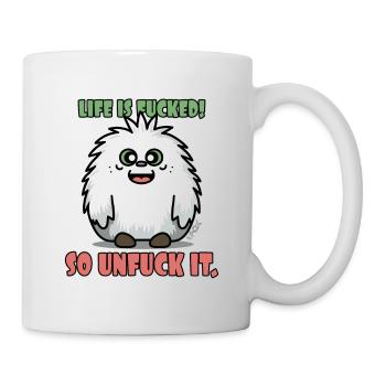 mignon bébé yéti : la vie est folle - Mug blanc - blanc - Droite
