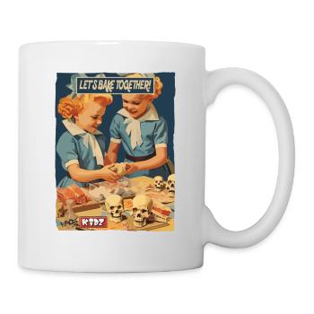 Girls baking together in the 1950s - Mug - white - Right