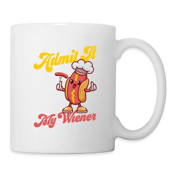 Avouez-le, vous voulez goûter ma nourriture à hot-dogs viennois - Mug blanc - blanc - Droite