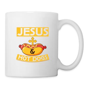 All I Need Is Jesus & Hot Dogs Hotdogs Foodie Wien - Tasse - Weiß - Rechts
