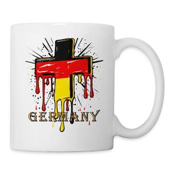 CHRISTLICHES KREUZ DEUTSCHLAND FLAGGE - Tasse - Weiß - Rechts
