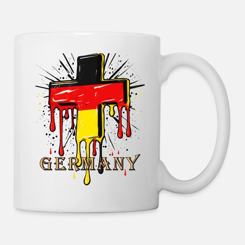 DRAPEAU DE L’ALLEMAGNE CROIX CHRÉTIENNE - Mug blanc - blanc