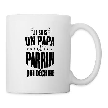 Ich bin ein Vater und Pate, der rockt - Tasse - Weiß - Rechts