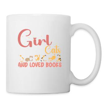 Ein Mädchen, das Katzen und Bücher liebte - Tasse - Weiß - Rechts