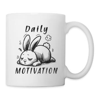 Daily Motivation - Hase Schlafen Müde Vibe - Tasse - Weiß - Rechts
