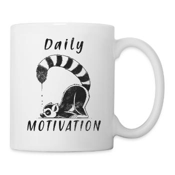 Daily Motivation - Lemur Schlafen Müde Vibe - Tasse - Weiß - Rechts