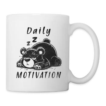Daily Motivation - Bär Schlafen Müde Vibe - Tasse - Weiß - Rechts