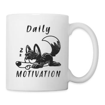 Wolf Schlafen Daily Motivation Pyjama - Tasse - Weiß - Rechts
