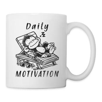 Daily Motivation - Monkeys Sleeping Tired Vibe - Mug - white - Right