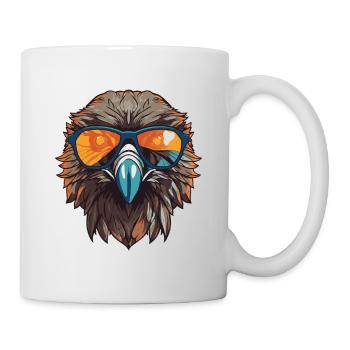 Adler Kopf Cool - Tasse - Weiß - Rechts
