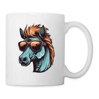 Pferd Kopf Cool - Tasse - Weiß - Rechts