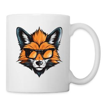 Fuchs Kopf Cool - Tasse - Weiß - Rechts