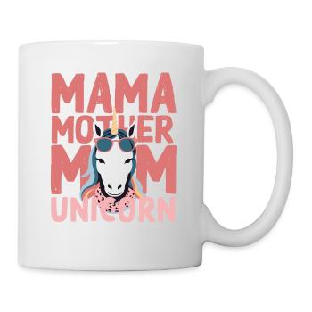 Einhorn Mama Stylische Liebende Lustige Frau - Tasse - Weiß - Rechts