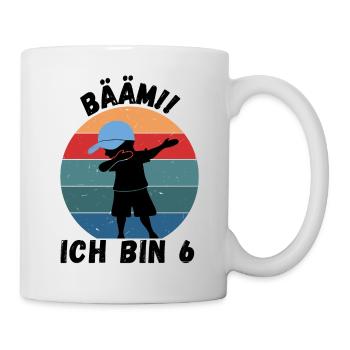 6. Geburtstag - BÄÄM, Junge mit DAB Tanz - Tasse - Weiß - Rechts
