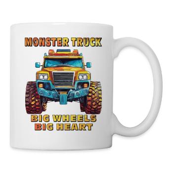 AUTO MONSTER TRUCK BIG WHEELS BIG HEART - Tasse - Weiß - Rechts
