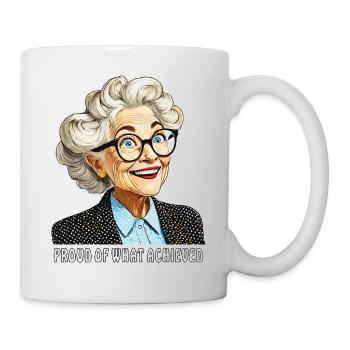 OLDER WOMAN PROUD OF WHAT ACHIEVED - Mug - white - Right