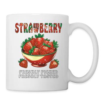 FRAISE FRAÎCHEMENT CUEILLIE FRAÎCHEMENT GOÛTÉE - Mug blanc - blanc - Droite