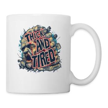 Brain-Face: Fat and Tired - Mug - white - Right