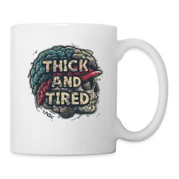 Schwerer Hirn Totenkopf, dick und müde - Tasse - Weiß - Rechts