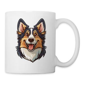 Corgi gallois Pembroke | Illustration de dessin animé - Mug blanc - blanc - Droite