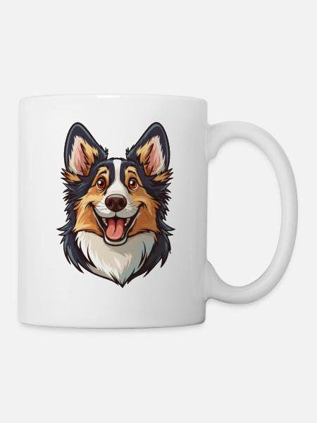 Welsh Corgi Pembroke | Cartoon Artwork - Tasse - Weiß