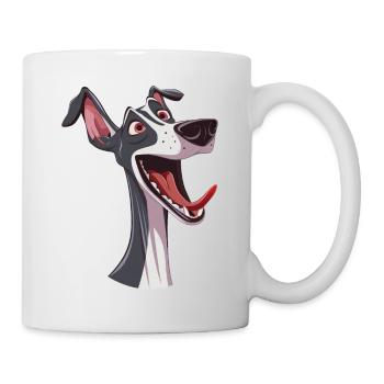 Lévrier | Lévrier | Illustration de dessin animé - Mug blanc - blanc - Droite