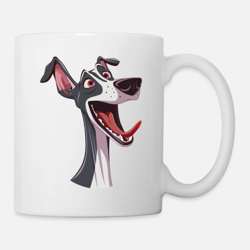 Lévrier | Lévrier | Illustration de dessin animé - Mug blanc - blanc