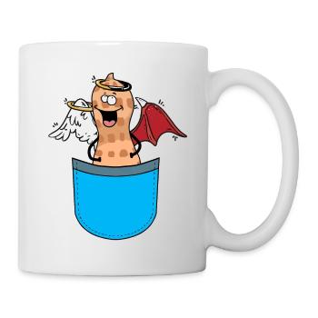 Taschen Erdnuss Engel Teufel Schutzengel - Tasse - Weiß - Rechts
