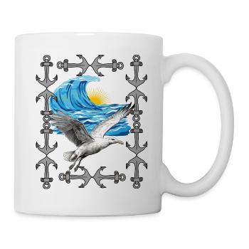 Oiseaux de mer Mouettes Mouettes Vague Mouette - Mug blanc - blanc - Droite