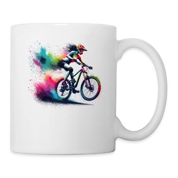 Colorful Cycling Cyclist Mountain Bike Cyclists - Mug - white - Right