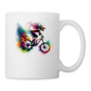 Colorful Cycling Cyclist Mountain Bike Cyclists - Mug - white - Right
