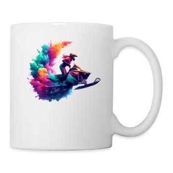 Motoneige Neige Hiver Motoneige Motoneigiste - Mug blanc - blanc - Droite