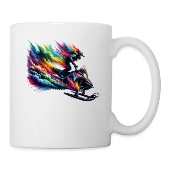 Motoneige Neige Hiver Motoneige Motoneigiste - Mug blanc - blanc - Droite