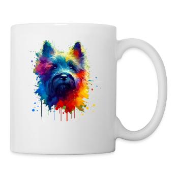 Terriers Terriers Cairn Terrier Splash Art colorés - Mug blanc - blanc - Droite