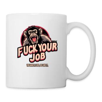 Singe : Oublie ton travail, vis ta vie - Mug blanc - blanc - Droite
