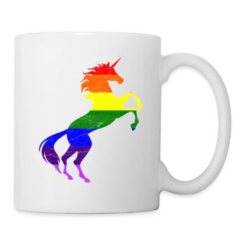 T-shirt drapeau de la Gay Pride Licorne LGBT Rainbow Pride - Mug blanc - blanc - Droite