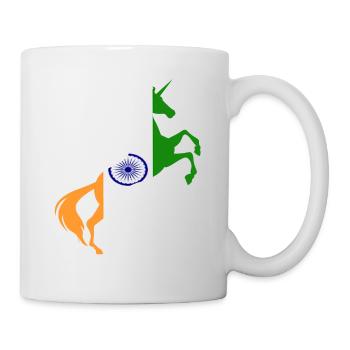 T-Shirt Drapeau Inde Licorne Magique Licorne Indienne - Mug blanc - blanc - Droite