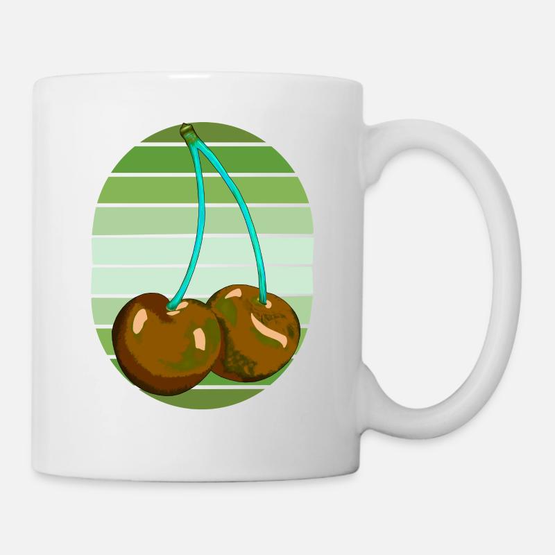 Rockabilly Retro Vintage Kirschen - Tasse - Weiß