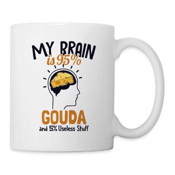 Mon cerveau est composé à 95% de Gouda Fromager Queso - Mug blanc - blanc - Droite