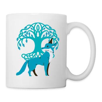 Fuchs Füchse Natur Märchen Wald Natur Baum - Tasse - Weiß - Rechts