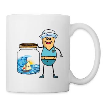 Erdnüsse Seemänner Seefahrer Boot Schiff Matrosen - Tasse - Weiß - Rechts