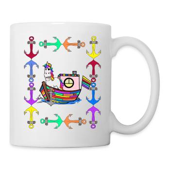 Licornes arc-en-ciel Drapeau arc-en-ciel LGBT - Mug blanc - blanc - Droite