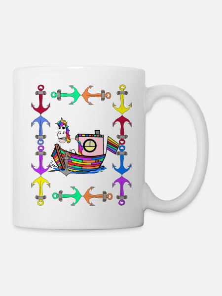 Regenbogen Einhörner Regenbogenfahne LGBT - Tasse - Weiß