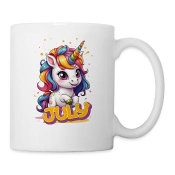JULY - Beautiful girl name with cute unicorn - Mug - white - Right