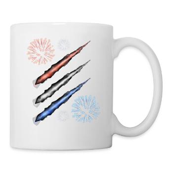 Contrail and Fireworks - Red White and Blue - Mug - white - Right