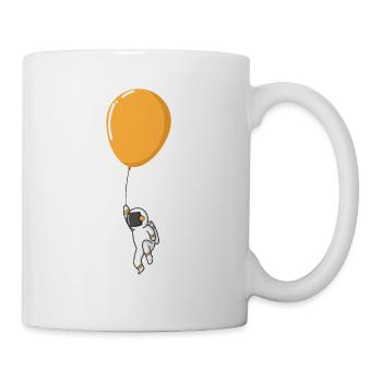 Astronaut floating on balloon - Mug - white - Right