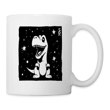 Einige Sterne und ein niedlicher Dino - Tasse - Weiß - Rechts