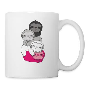 Gynephilia Drapeau Fierté LGBTQ Mignon Paresseux - Mug blanc - blanc - Droite